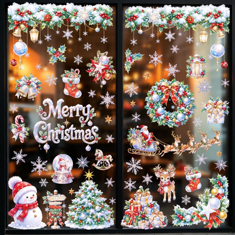 9 Sheets Christmas Static Wind - огляд і ціна Snowflake Window Decal