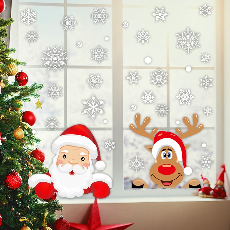 Cartoon Christmas Santa Claus  - огляд і ціна Snowflake Window Decal