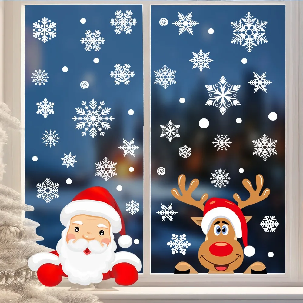 Cartoon Christmas Santa Claus  - огляд і ціна Snowflake Window Decal
