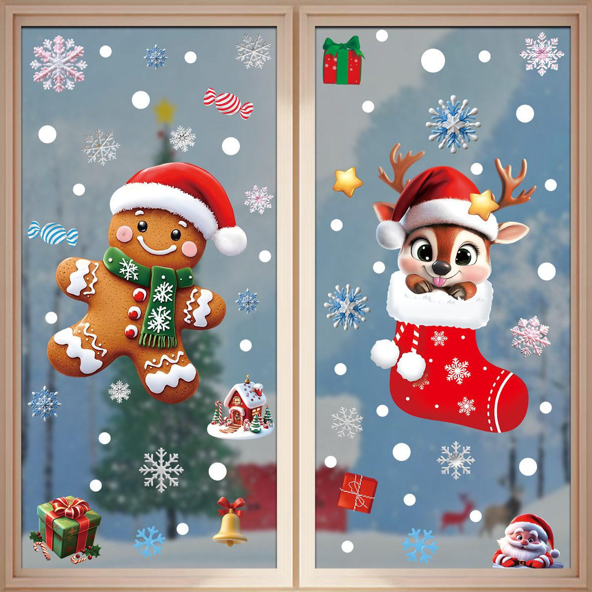 2025 Christmas Static Cling St - огляд і ціна Snowflake Window Decal