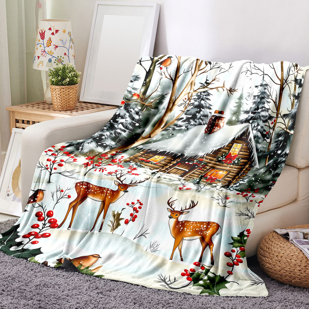 Winter Cabin Christmas Blanket - огляд і ціна Christmas Throw Blanket