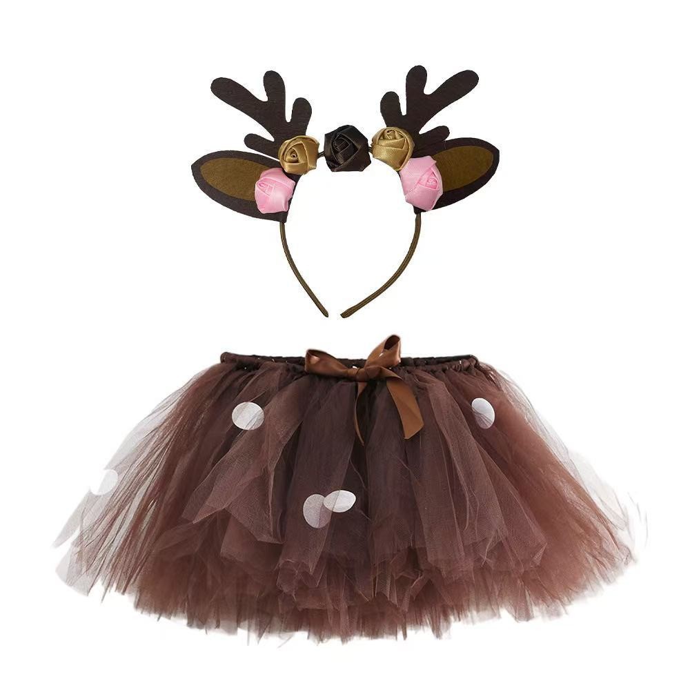 Deer Tutu Skirt Fluffy Birthda - огляд і ціна Reindeer Antlers Headband