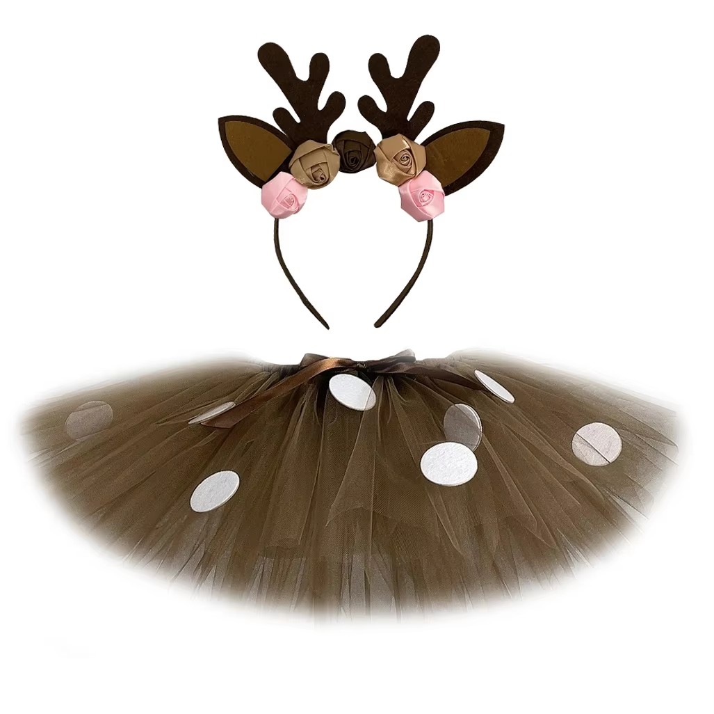 Deer Tutu Skirt Fluffy Birthda - огляд і ціна Reindeer Antlers Headband