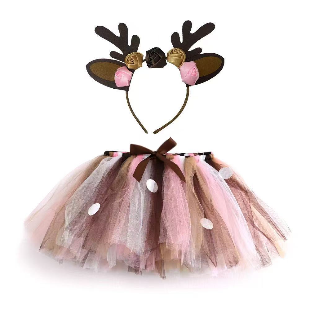 Deer Tutu Skirt Fluffy Birthda - огляд і ціна Reindeer Antlers Headband