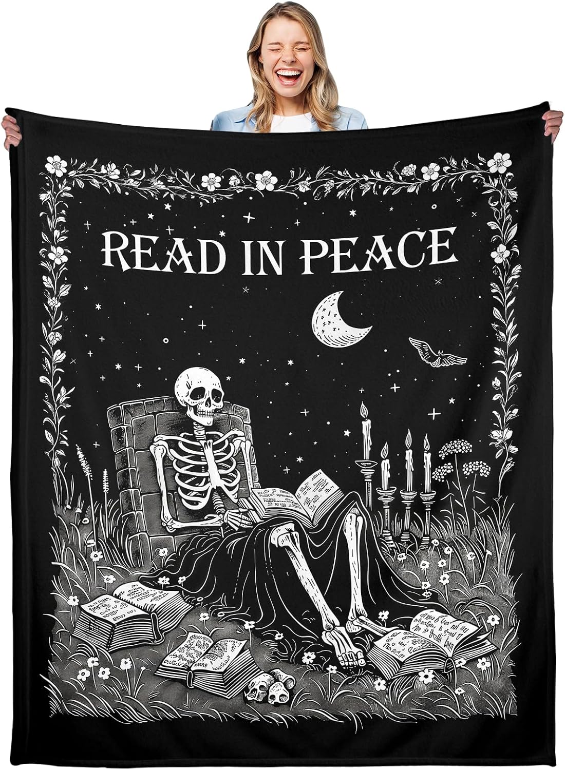 Gothic Ghost Reading Book Blan - огляд і ціна Christmas Throw Blanket