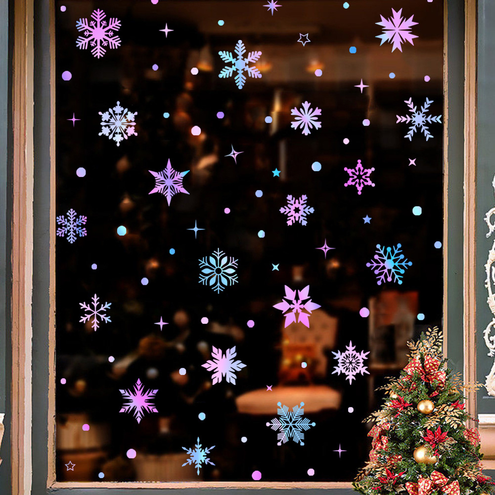 Colorful Luminous Snowflakes W - огляд і ціна Snowflake Window Decal