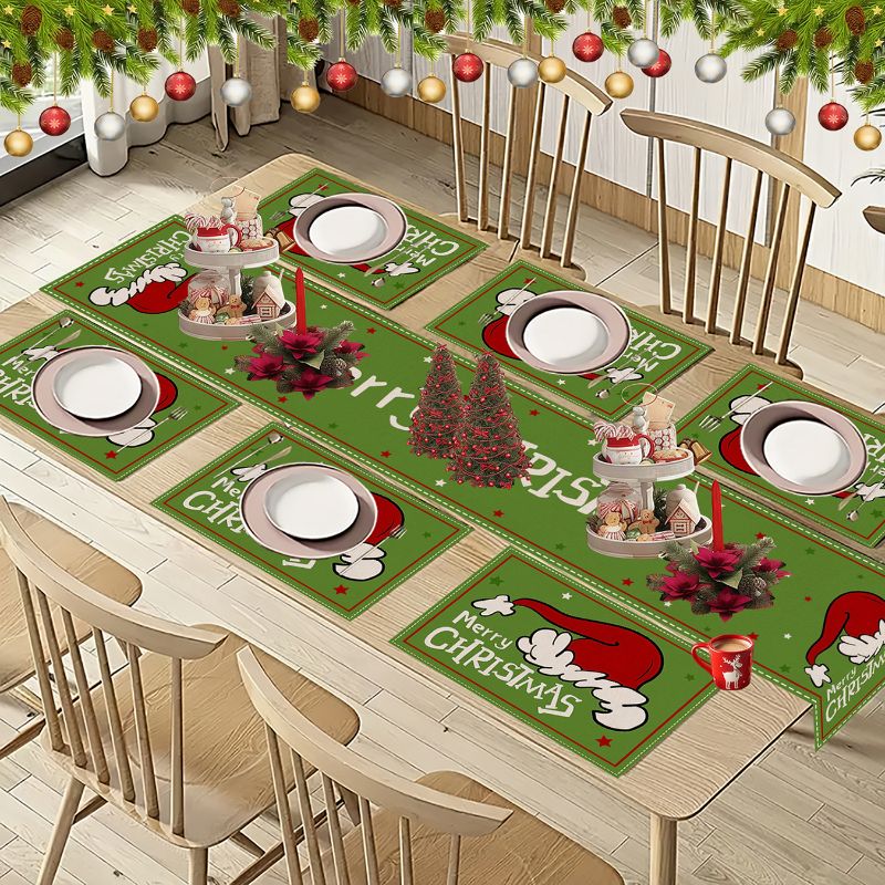 VIKAMA Cute Cartoon Christmas  - огляд і ціна Christmas Table Runner