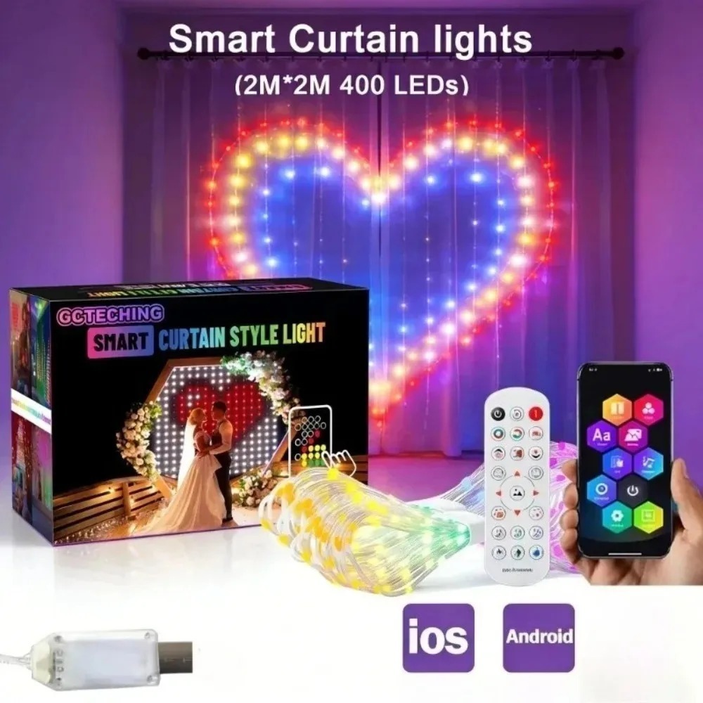Smart RGB LED Curtain Lights B - огляд і ціна Led Fairy String Lights