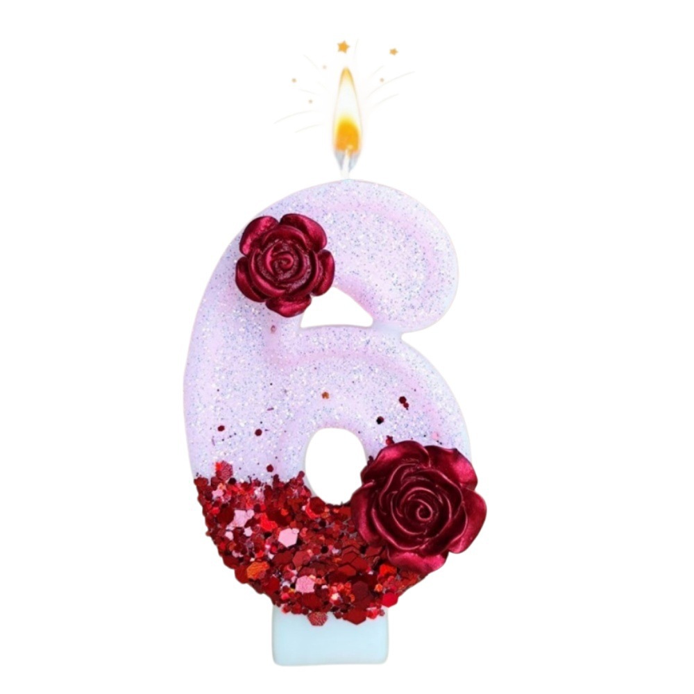 Number Pink Glitter Red Rose F - огляд і ціна Holiday Candle Set