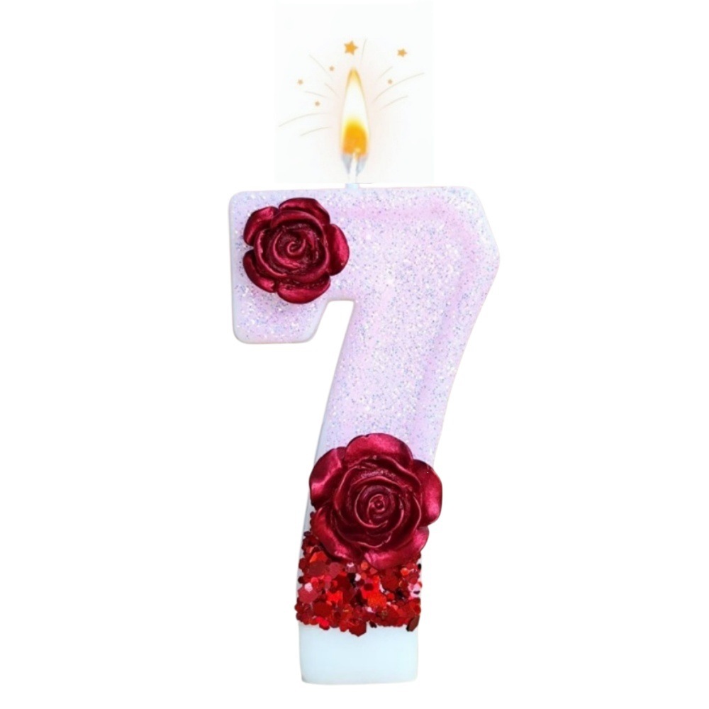Number Pink Glitter Red Rose F - огляд і ціна Holiday Candle Set